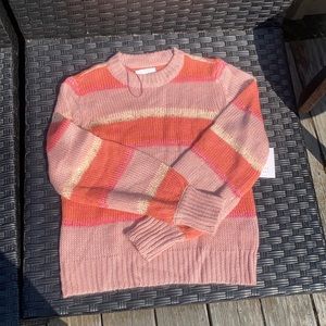 Lauren Conrad knit 🧶 sweater pink peach and cream with sequin accent. Size xs